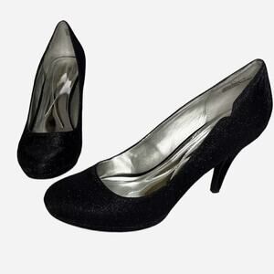 Andrew Geller Black Sparkle Garey Evening Pumps • Size 10M